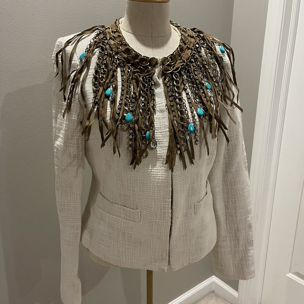 Gorgeous Tweed / Suede Jacket - Boston Proper - RARE